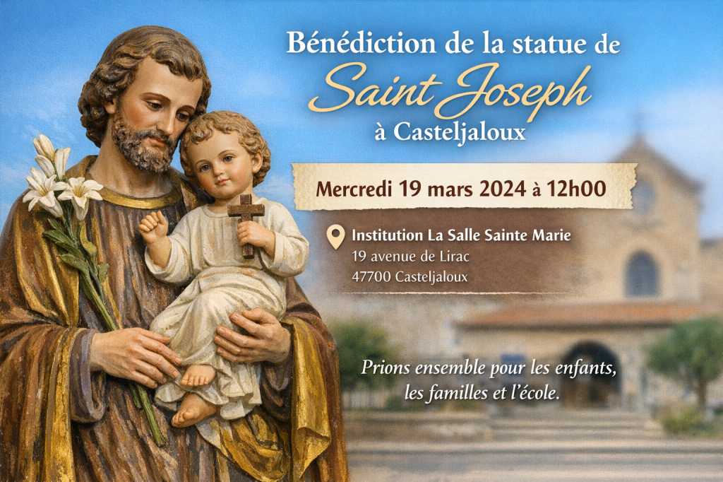 Bénédiction de la statue restaurée de Saint Joseph à&nbsp;Casteljaloux