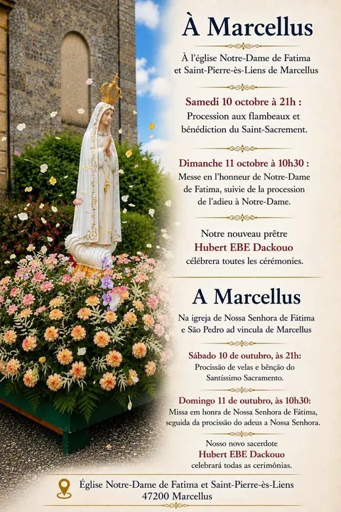 Célébrations de Notre-Dame de Fatima à&nbsp;Marcellus